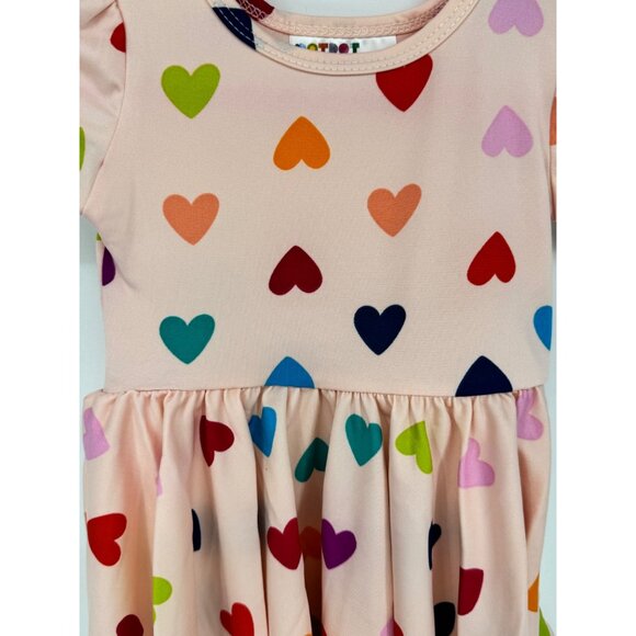 Dotdotsmile Girls Dress Size 6/12 Months Pink with Multi Color Hearts NWT - Picture 3 of 5